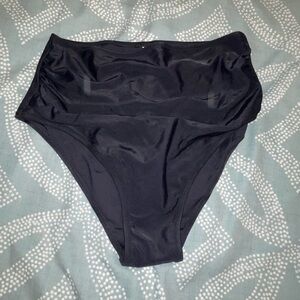 Elegant Black High-Waisted Swim Bottom